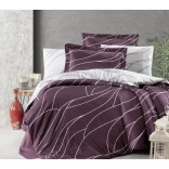 Единичен спален комплект памучен сатен - МЕСИ вишна